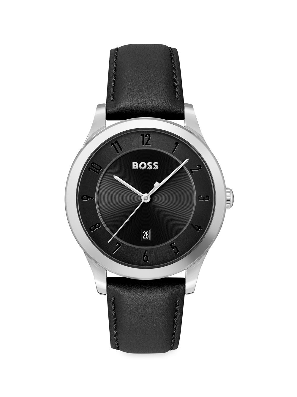 

Часы Purity с черным циферблатом и кожаным ремешком HUGO BOSS, черный