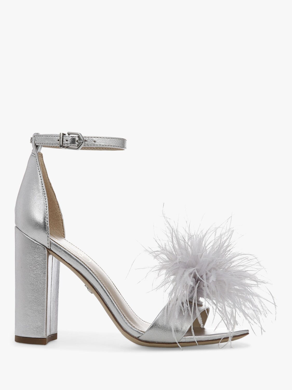 

Сандалии Yaro на блочном каблуке с перьями Sam Edelman, серебряный