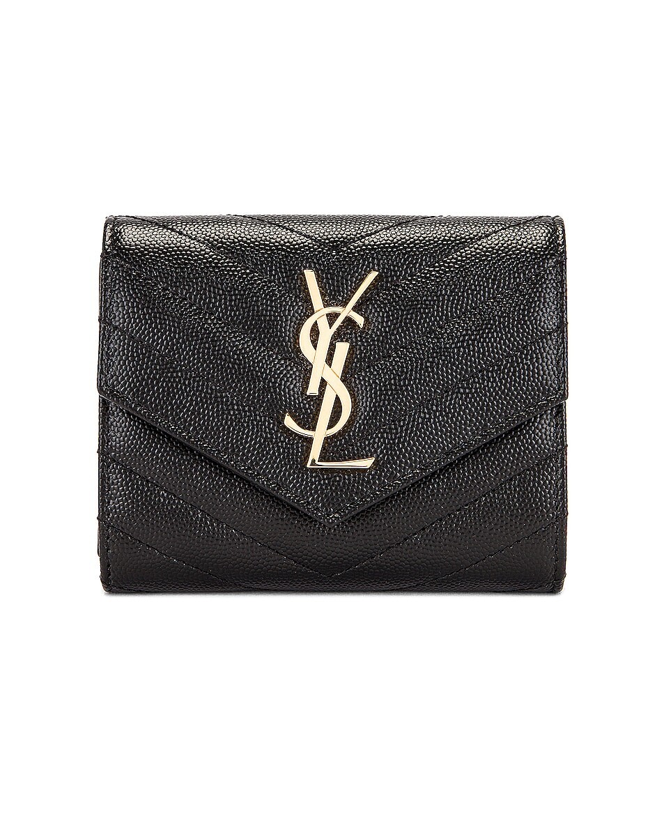 

Компактный кошелек с монограммой Saint Laurent, цвет Nero