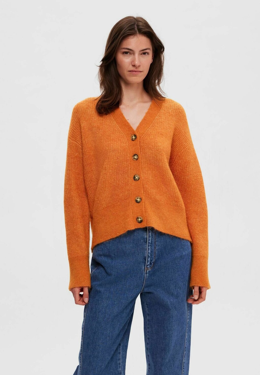 

Кардиган Selected Femme MALINE LS CARDIGAN NOOS, цвет marmalade