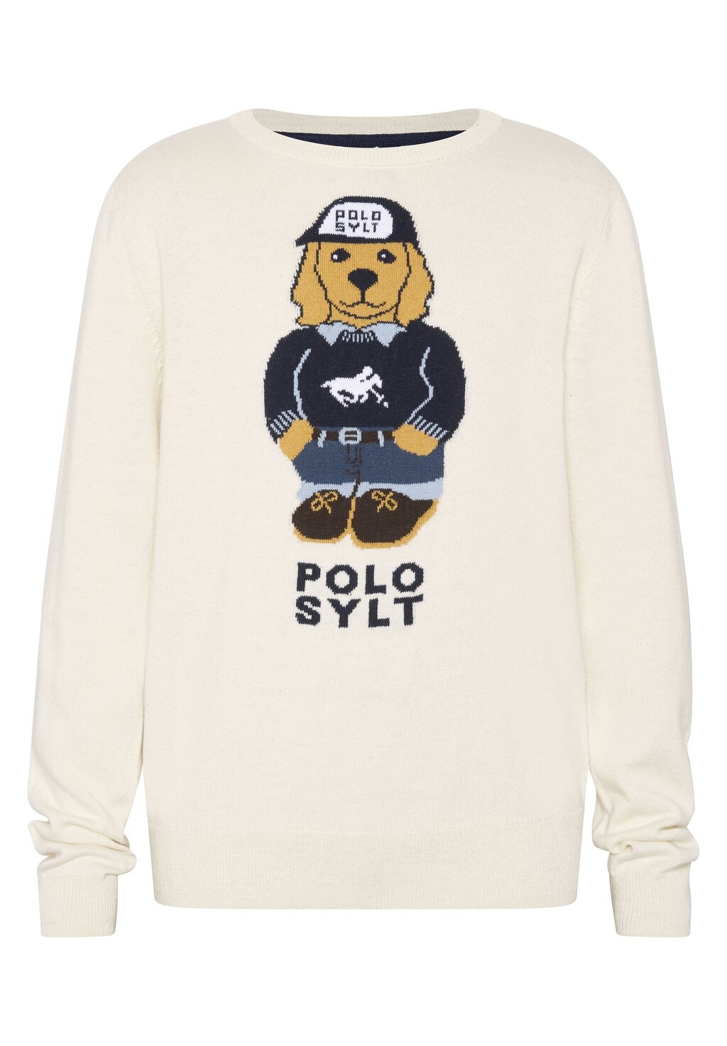 

Вязаный свитер MIT HUNDE-DESIGN AUF DER VORDERSEITE Polo Sylt, цвет whisper white