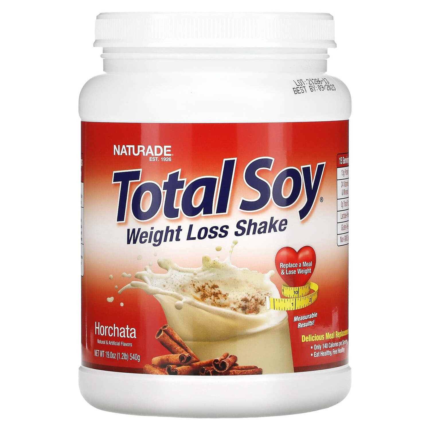 

Total Soy, коктейль для похудения, орчата, 540 г (1,2 фута), Naturade