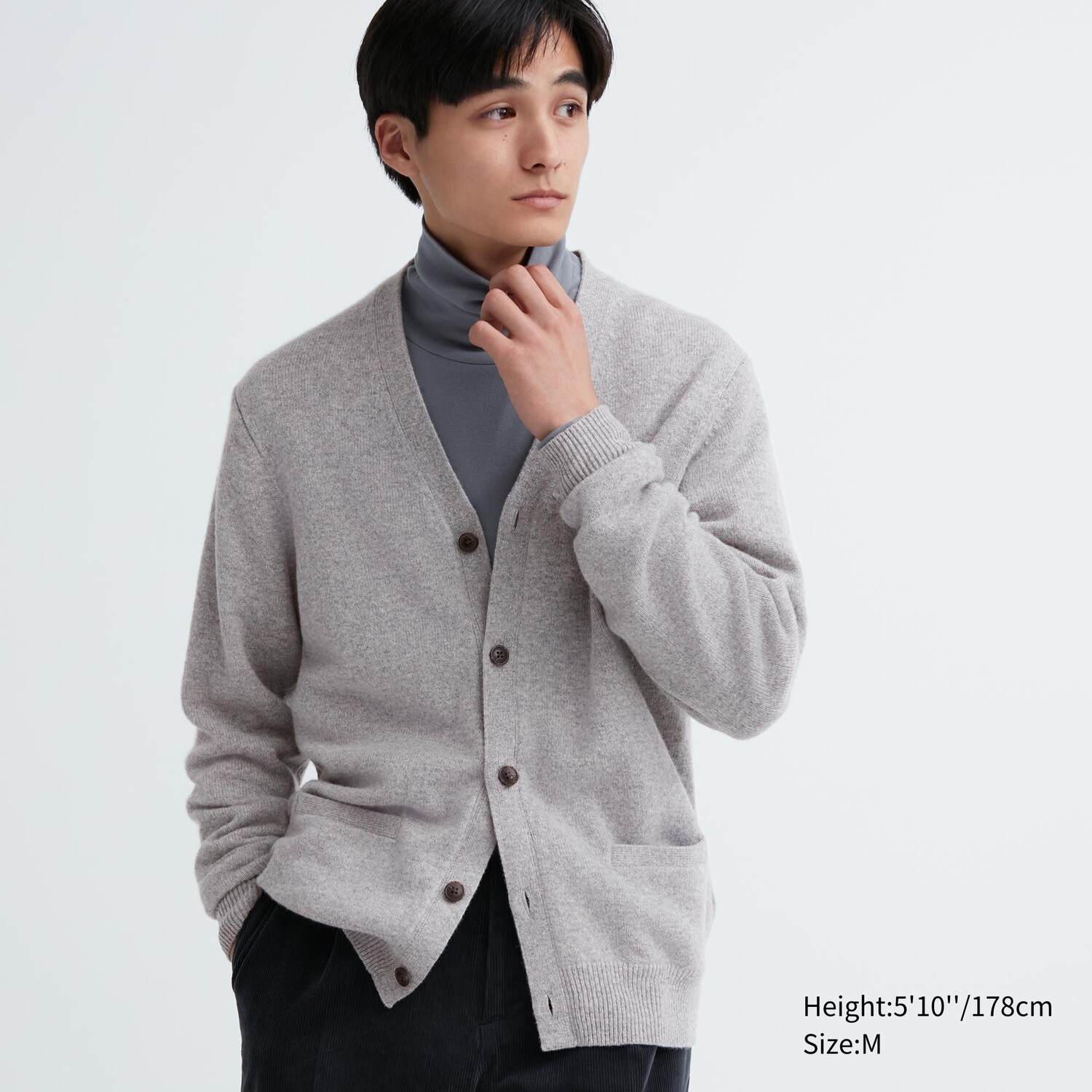 

Кардиган премиум из шерсти ягненка UNIQLO, серый