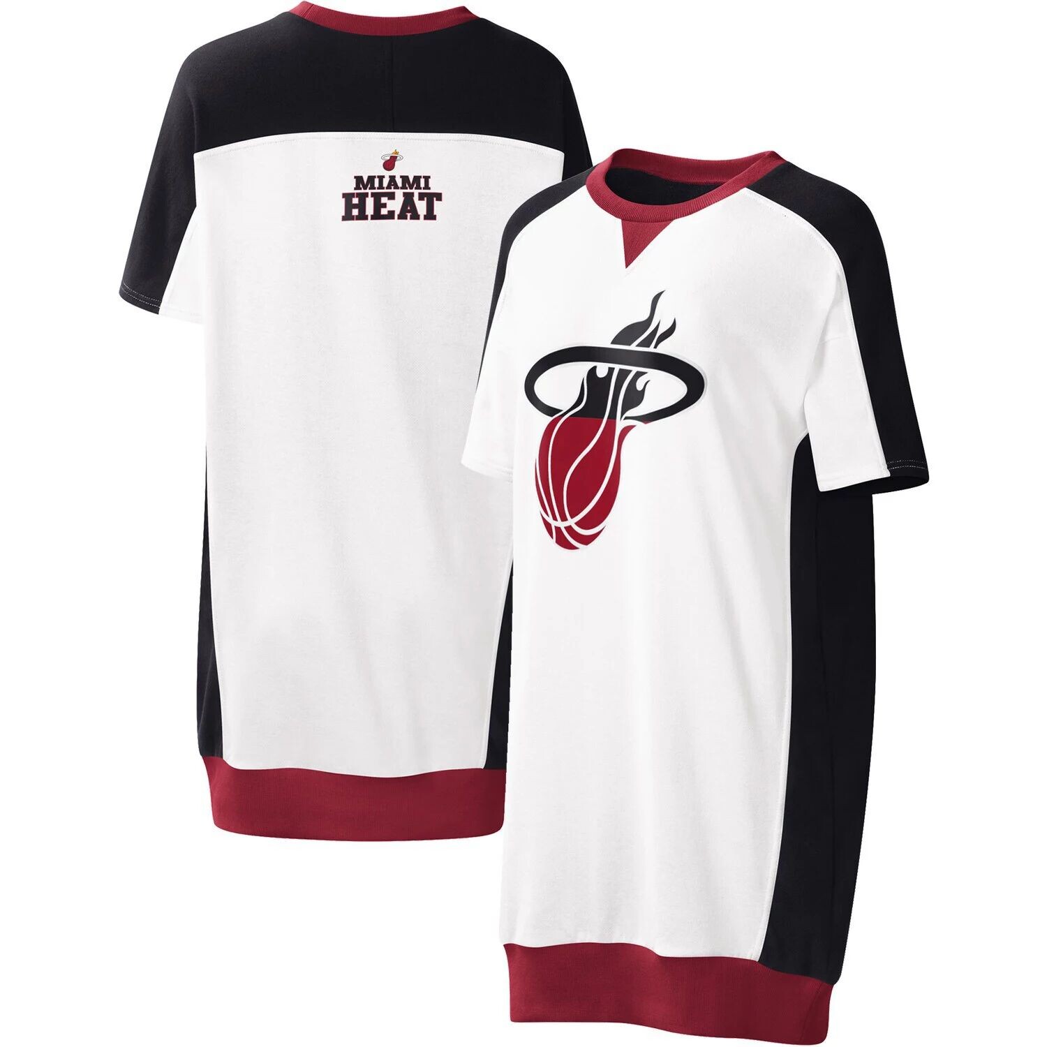 

Женское белое платье-футболка G-III 4Her by Carl Banks Miami Heat Free Throw G-III