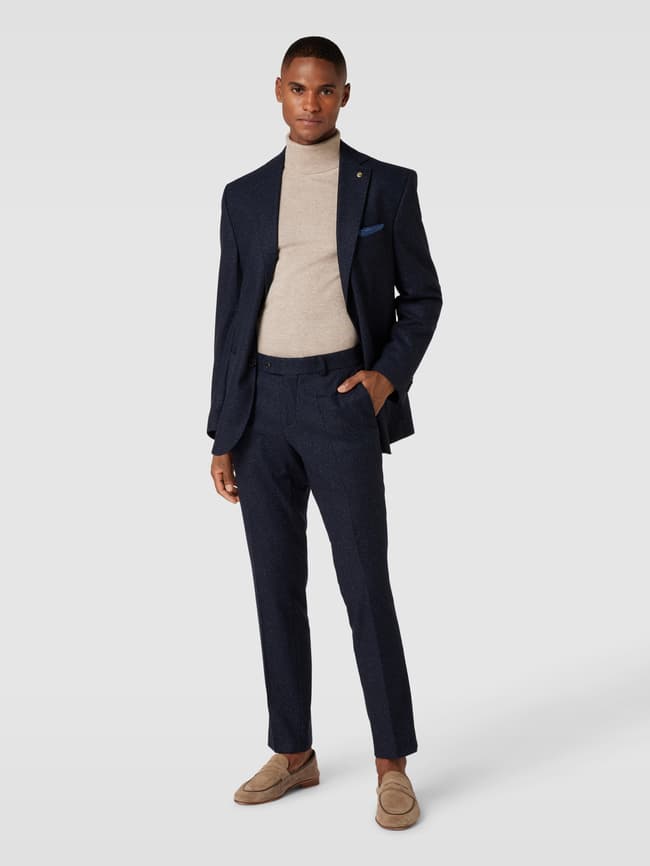 Костюмные брюки с тонким тканым узором, модель «Томте» Carl Gross, темно-синий