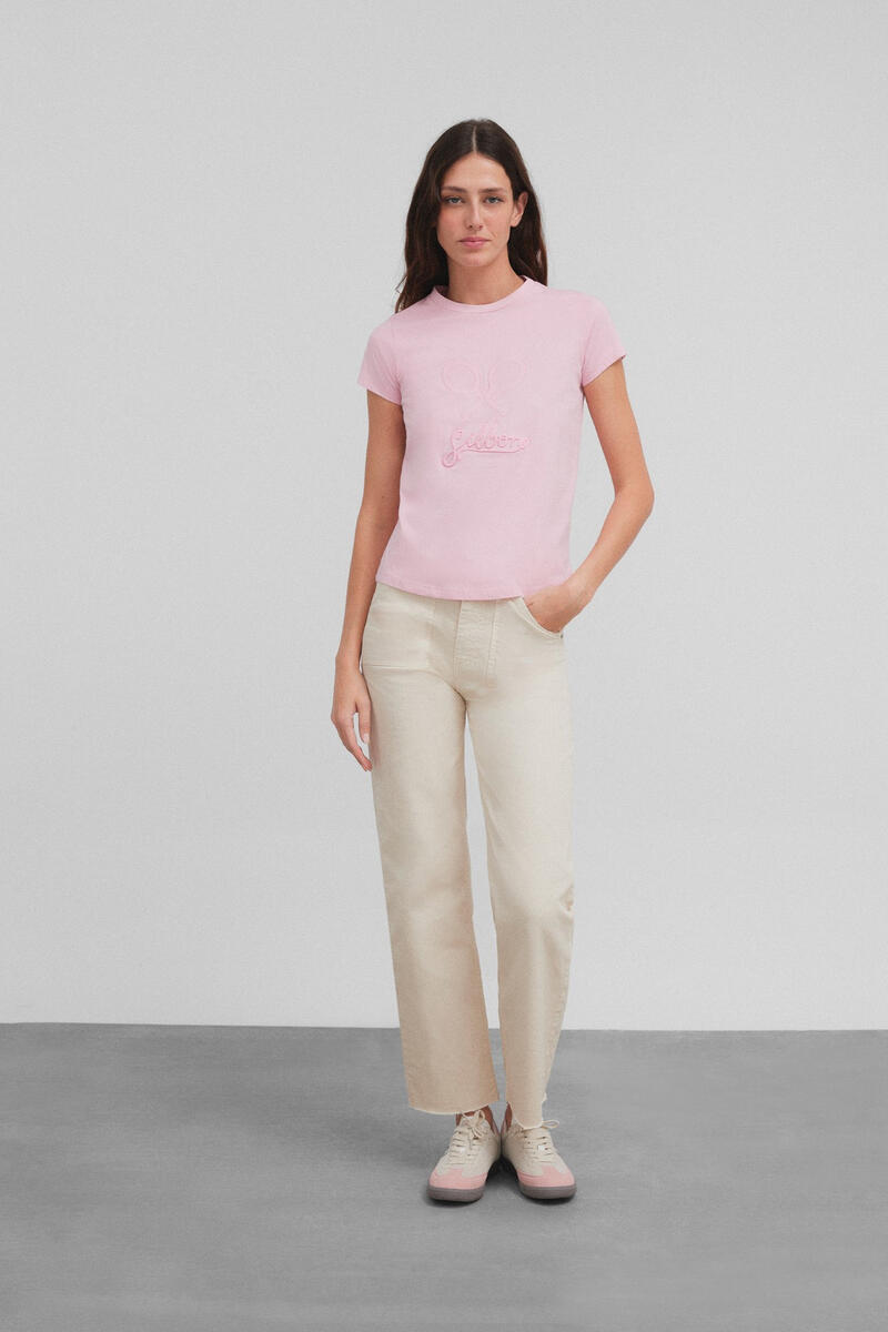 Классическая женская футболка Silbon, розовый цена и фото