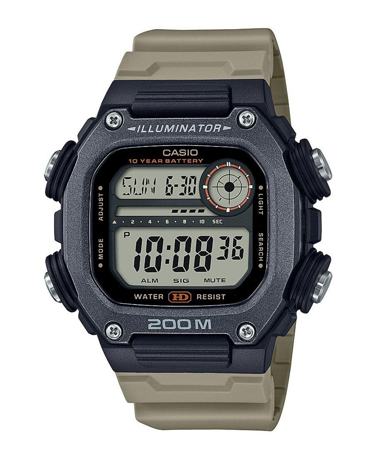 

Мужские цифровые часы Tan Resin Tan Resin, 50,4 мм, DW291HX-5AV Casio