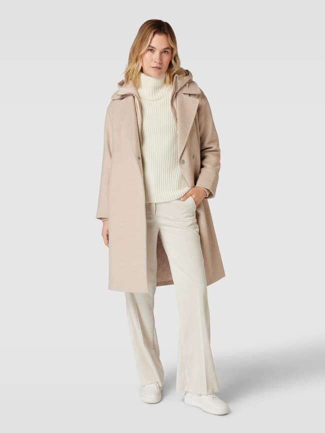 

Пальто с капюшоном и боковыми карманами Esprit, молочный
