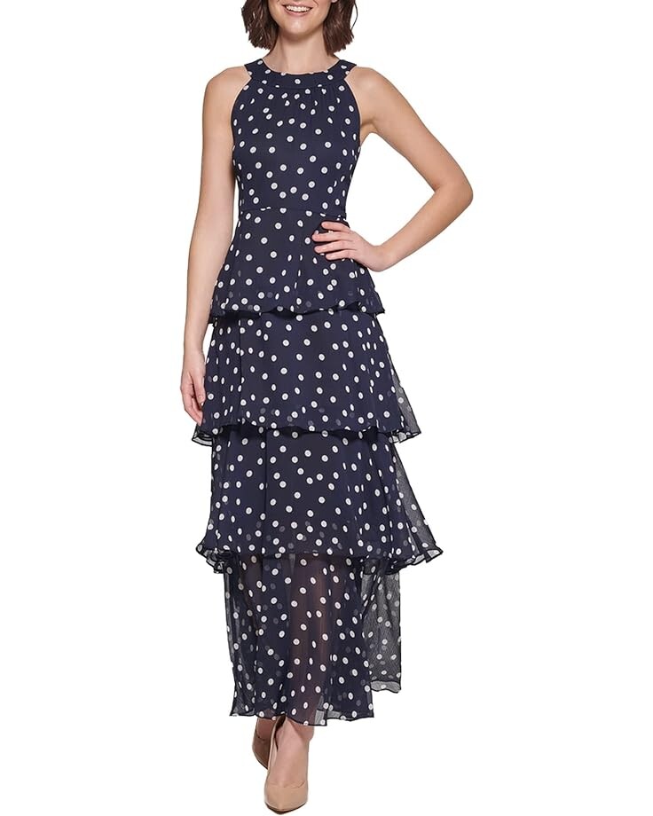 

Платье Tommy Hilfiger Tiered Maxi, цвет Sky Captain/Ivory
