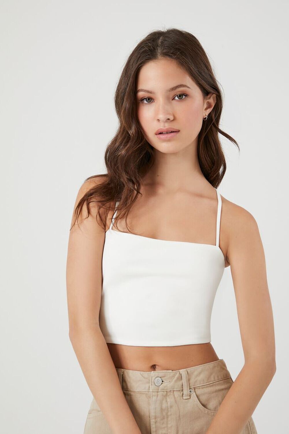 

Укороченная майка крест-накрест Forever 21, белый