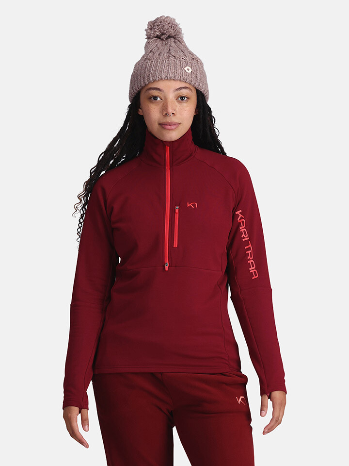 

Лонгслив KARI TRAA Woll Langarmshirt, красный