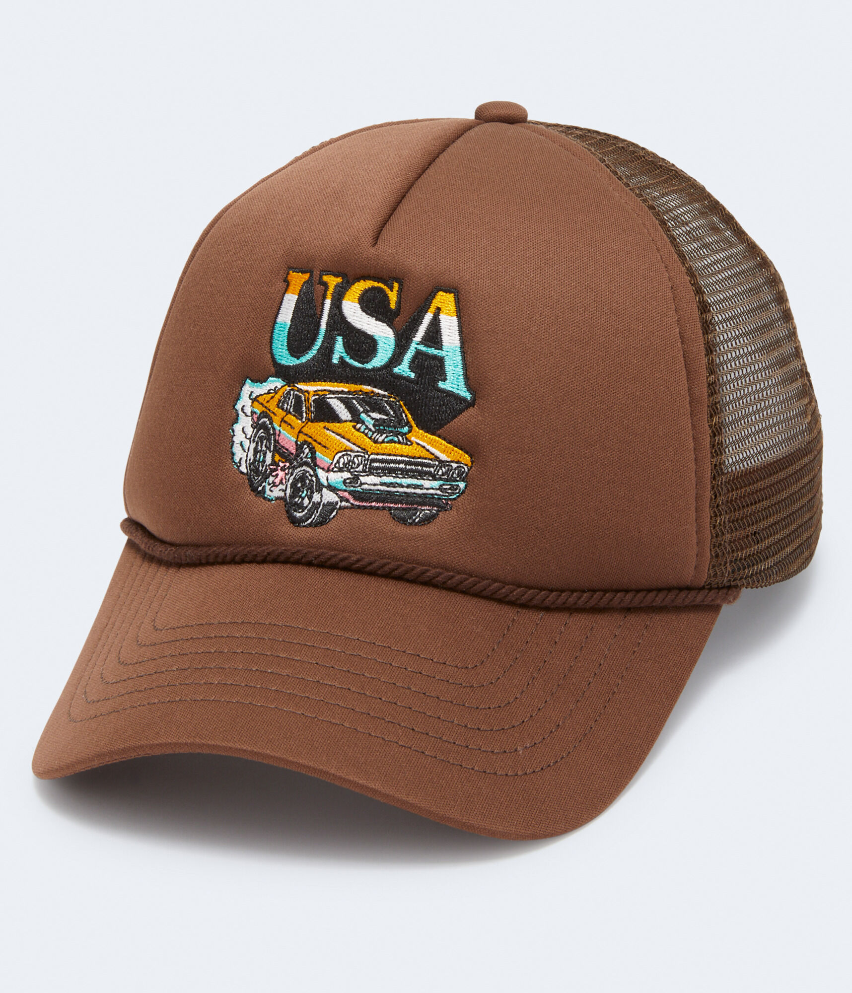 Muscle Car USA Регулируемая кепка дальнобойщика из пеноматериала Aeropostale, коричневый