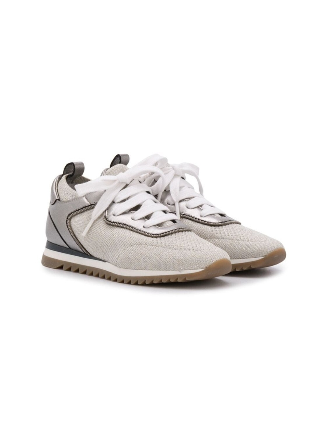 

Brunello Cucinelli Kids трикотажные кроссовки, серебристый