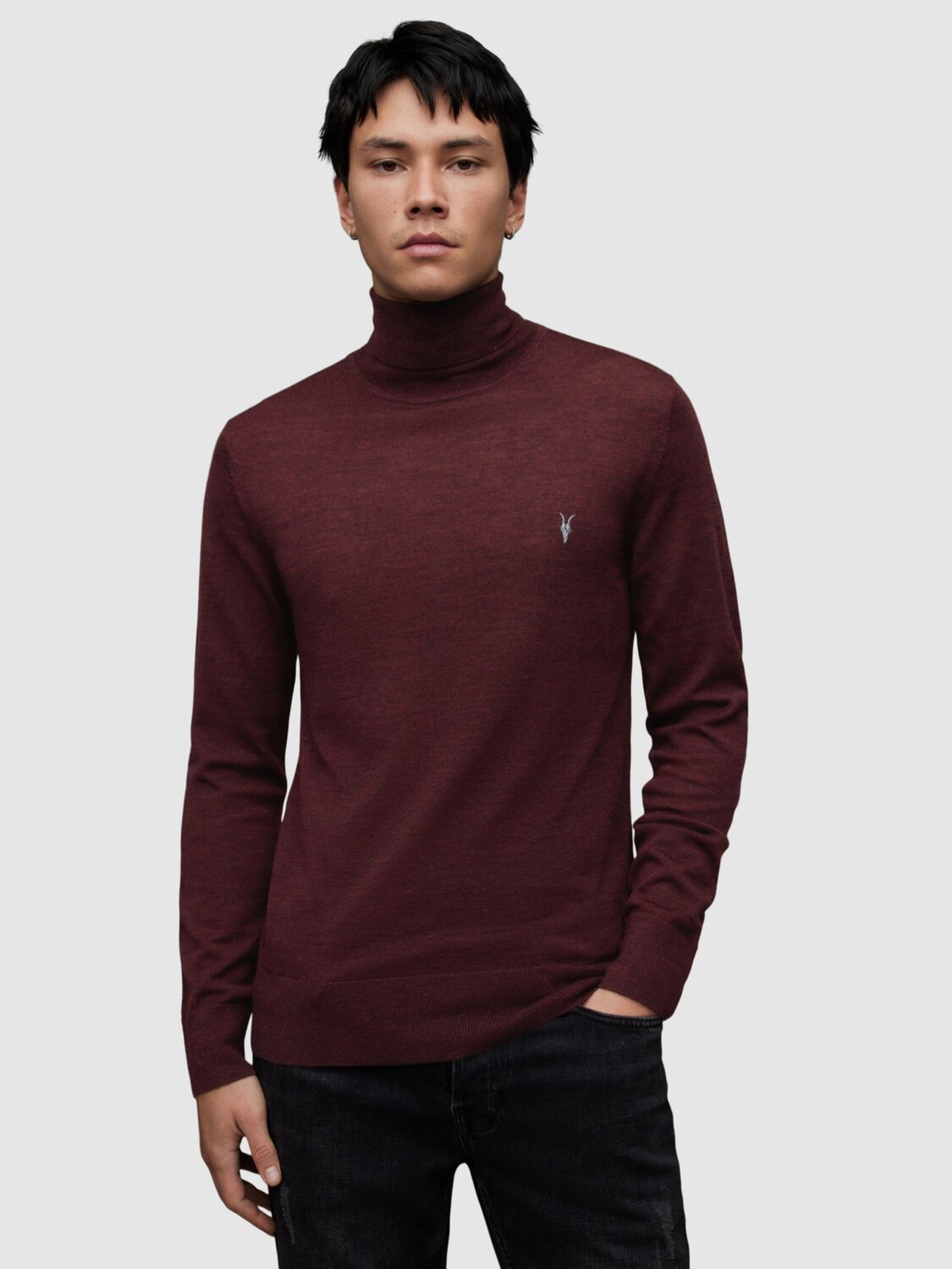 

Джемпер Mode Merino с воротником-стойкой AllSaints, марс красный марл