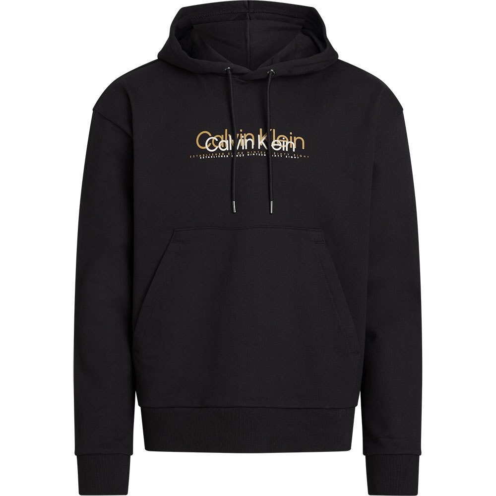 

Худи Calvin Klein Double Flock Logo, черный