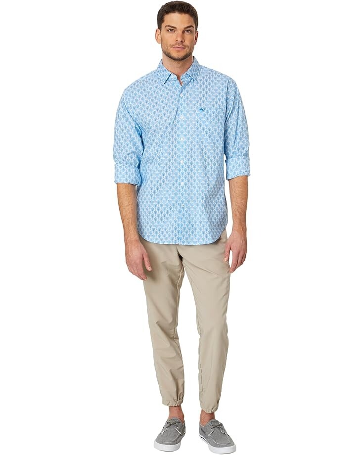 

Рубашка Tommy Bahama Sarasota Stretch Palm Tiles, цвет Palace Blue