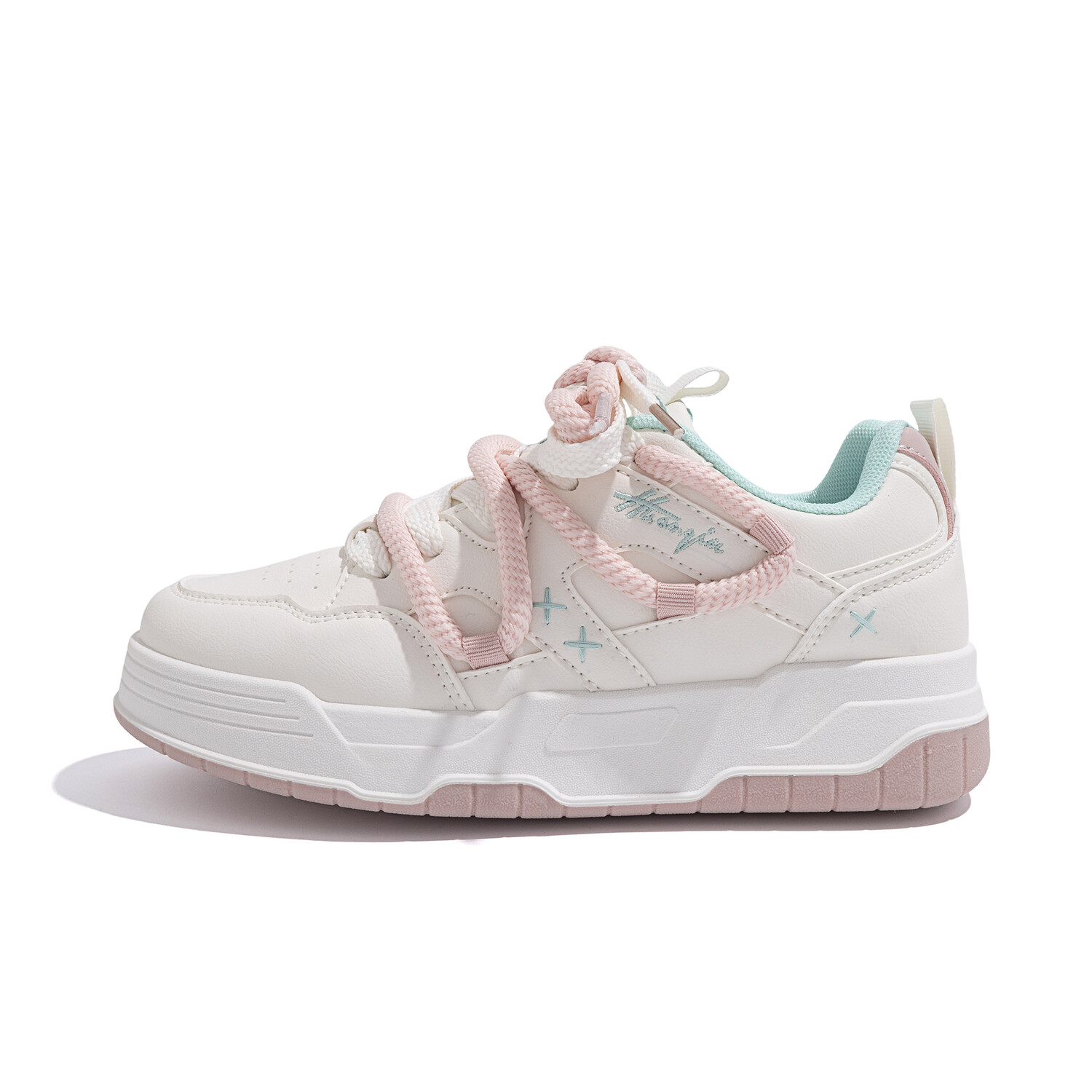 

Кроссовки HUANQIU Skateboarding Shoes Women's Low-top Beige/Pink, розовый
