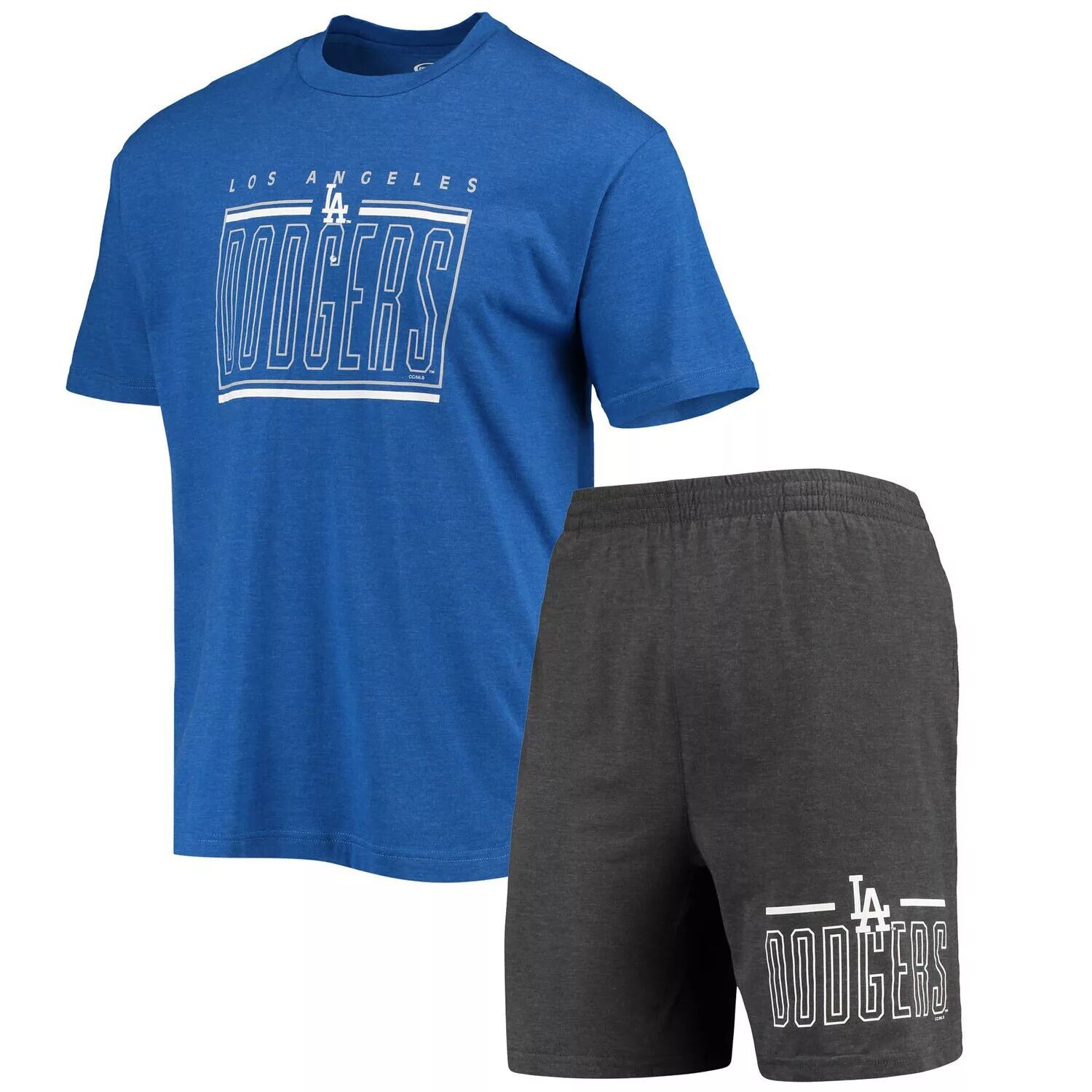 

Мужской комплект для сна с футболкой и шортами Concepts Sport Charcoal/Royal Los Angeles Dodgers Meter