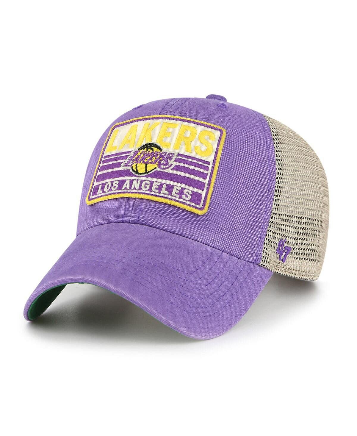 

Мужская фиолетовая натуральная бейсболка Los Angeles Lakers Four Stroke Clean Up Snapback '47 Brand