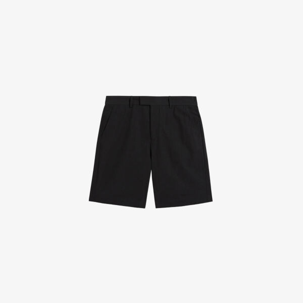 

Шорты прямого кроя из хлопка и льна с рукавами Ted Baker, черный