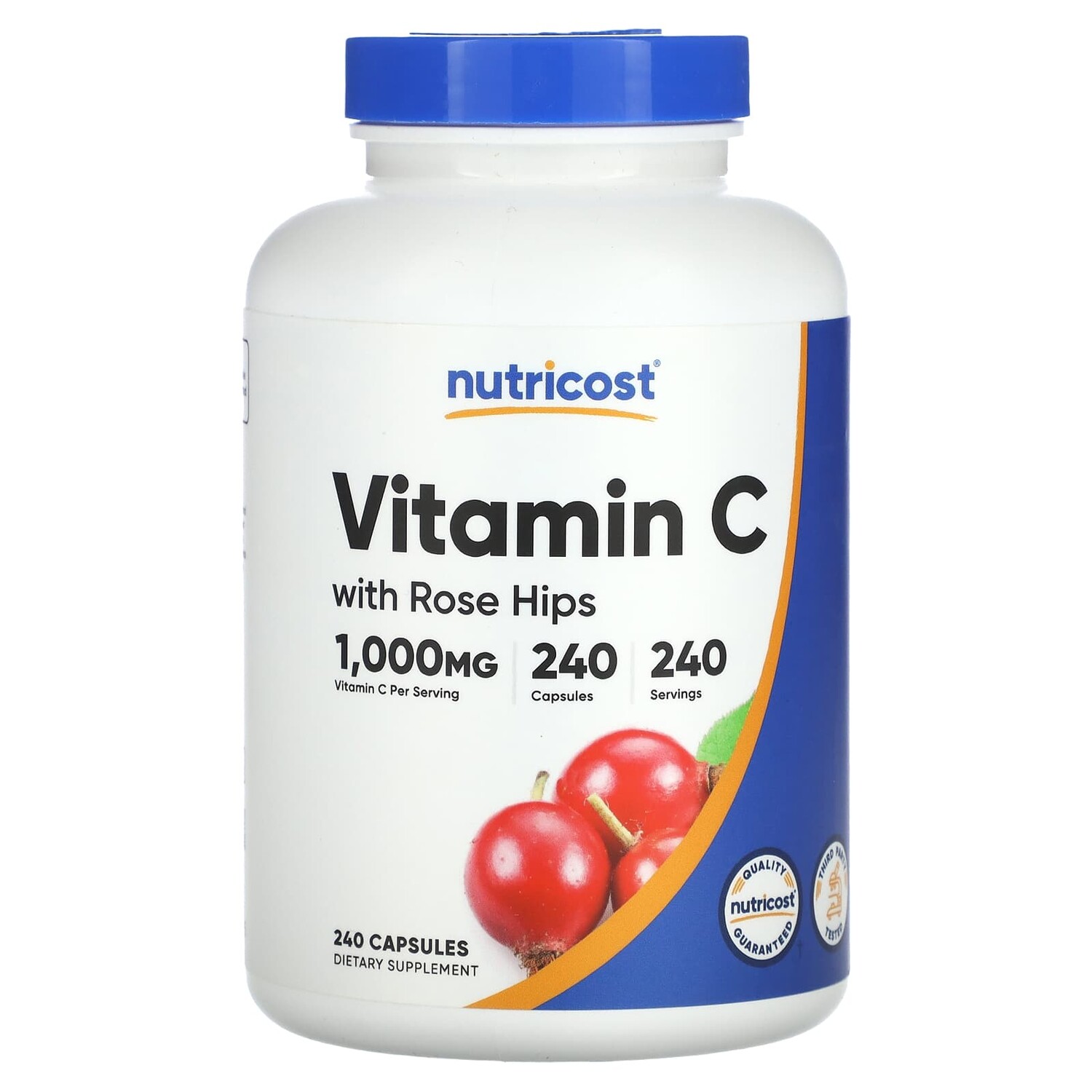 

Витамин C с шиповником, 240 капсул, Nutricost