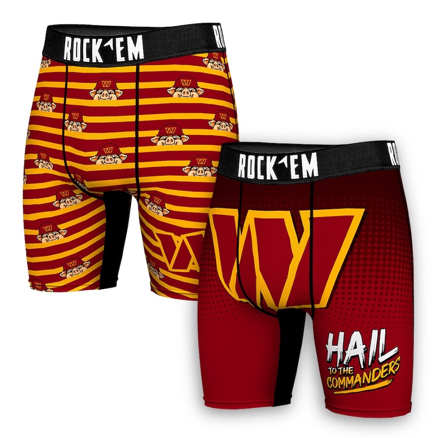 

Боксеры Rock Em Socks Washington Commanders, бордовый