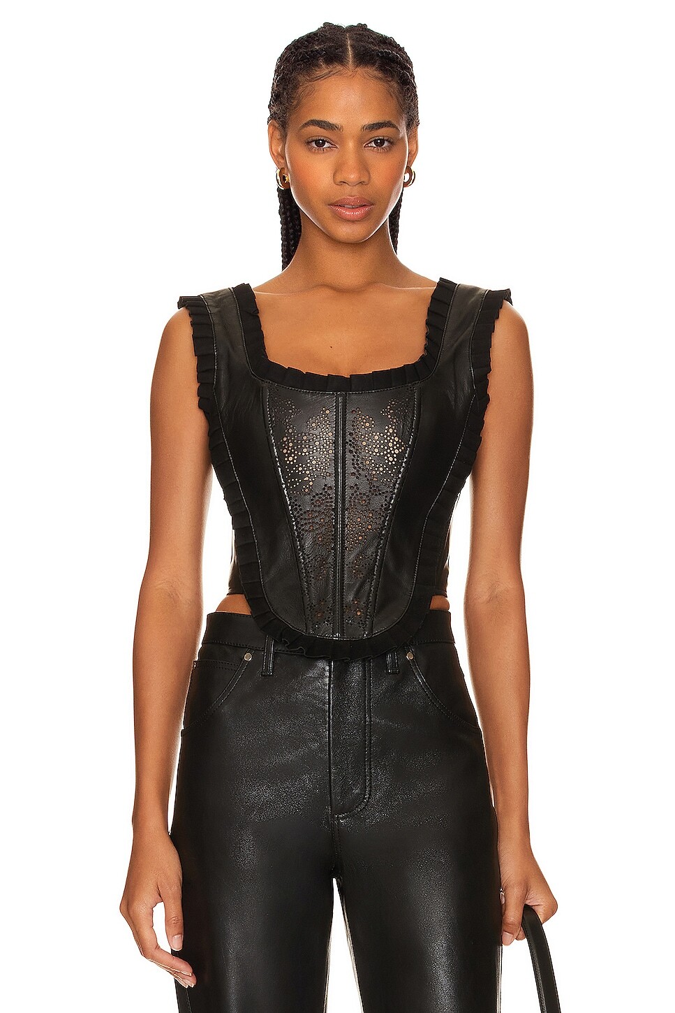 Топ Understated Leather Roxanne Corset, черный