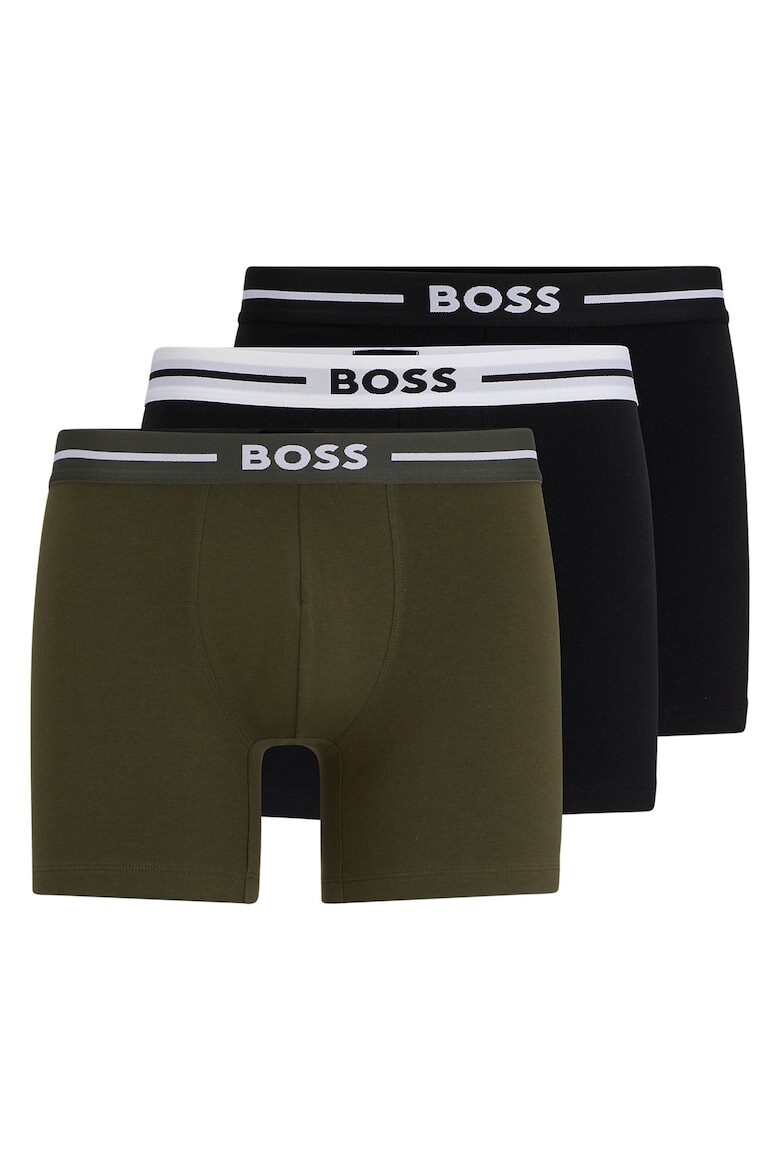 

Боксеры с логотипом на поясе - 3 пары Boss, черный