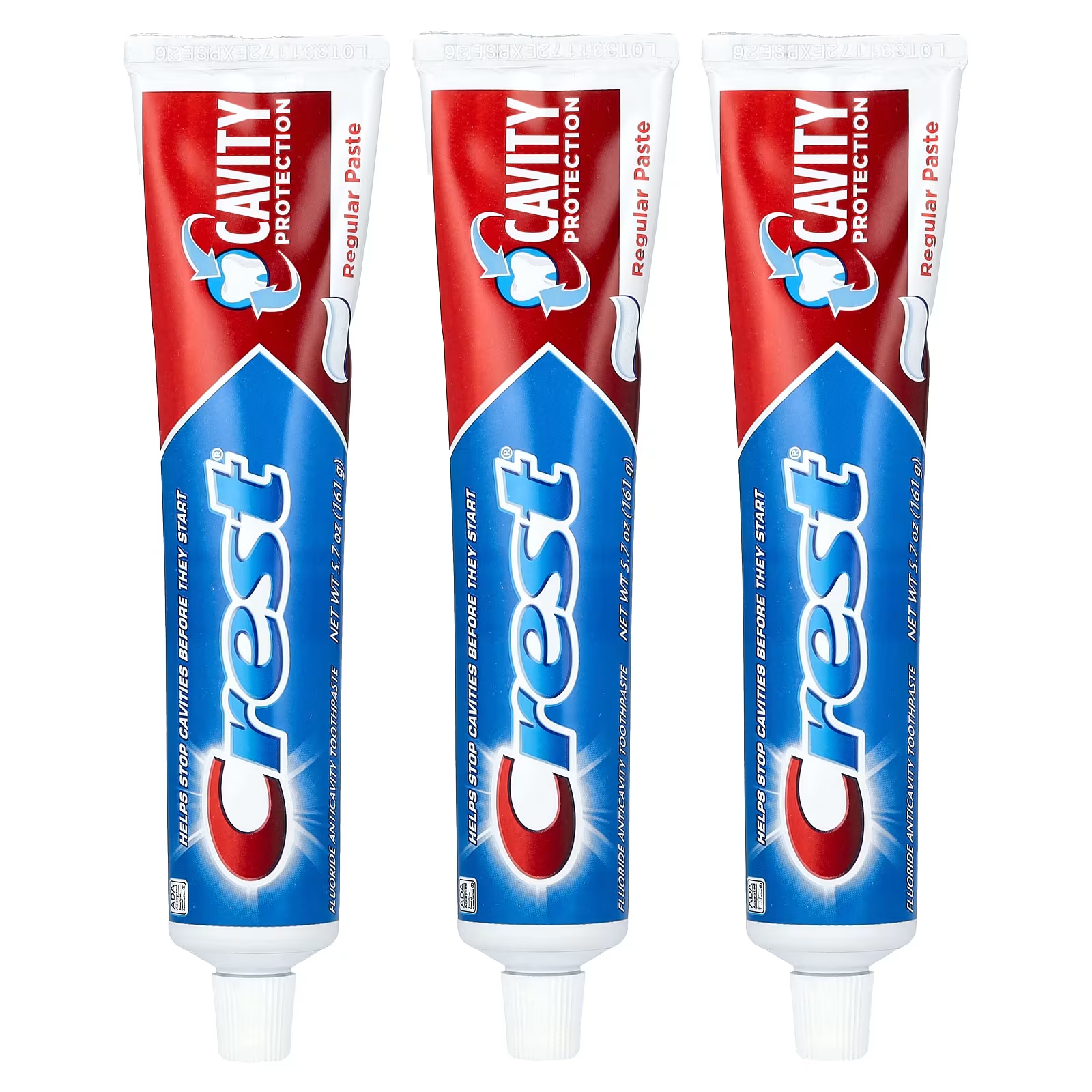 Зубная паста Crest Cavity Protection с фтором против кариеса, 3 упаковки по 161 г crest 3d white brilliance зубная паста с фтором против кариеса 99 г 3 5 унции