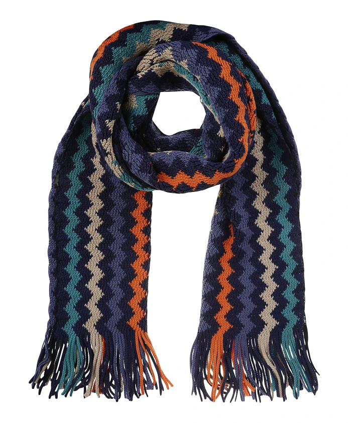 

Зигзагообразный шарф из смесовой шерсти с бахромой Missoni, мультиколор