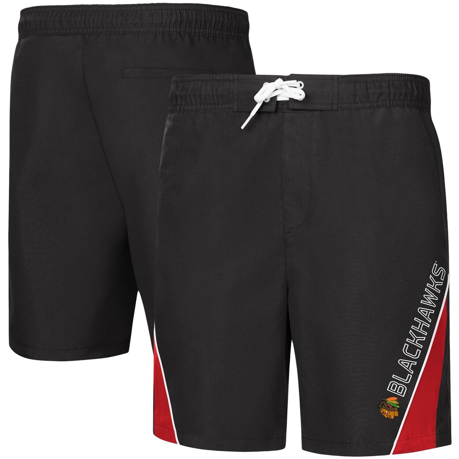 

Мужские шорты для плавания G-III Sports by Carl Banks Black Chicago Blackhawks Sunrise Volley Swim Shorts