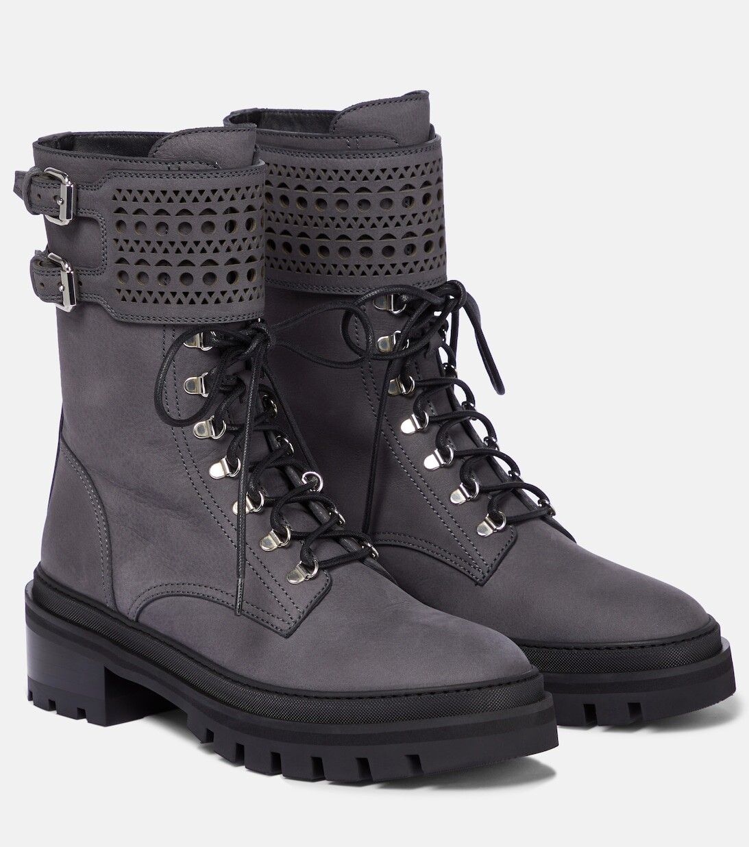 

Массивные армейские ботинки Alaïa, серый