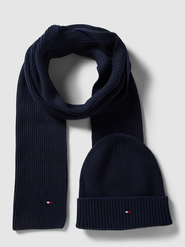

Комплект из шарфа и шапки с кашемировым наполнением Tommy Hilfiger, темно-синий