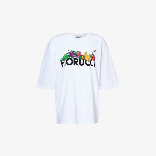 

Футболка из хлопкового джерси с фруктовым логотипом Fiorucci, белый