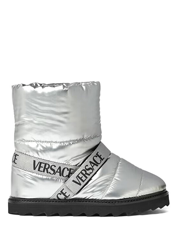 

Черные серебряные ботинки с логотипом для девочек Versace