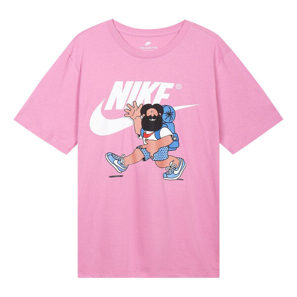 

Футболка Men's Nike Casual Logo Alphabet Printing Short Sleeve Pink T-Shirt, мультиколор