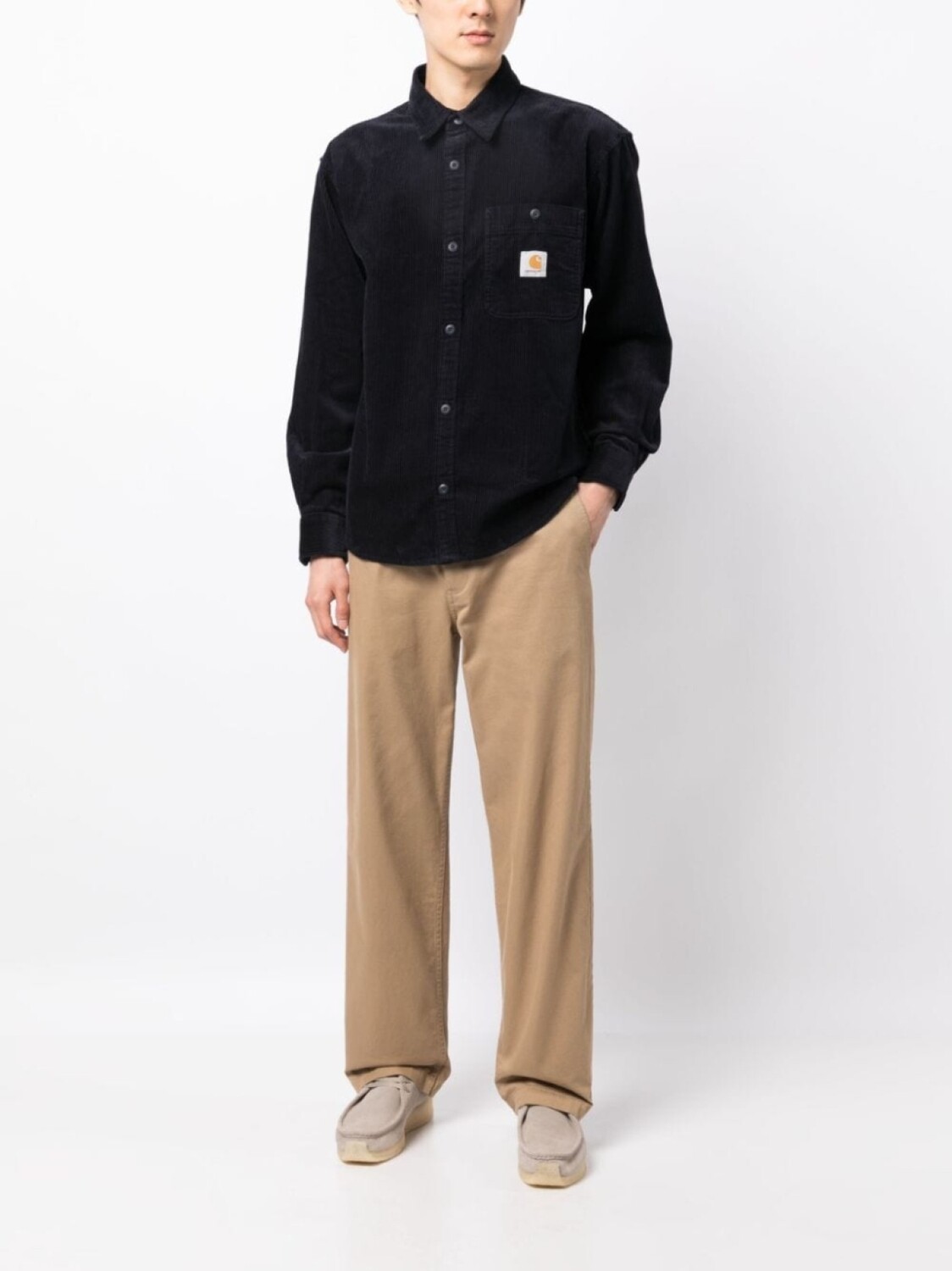 

Carhartt WIP рубашка с нашивкой-логотипом, синий