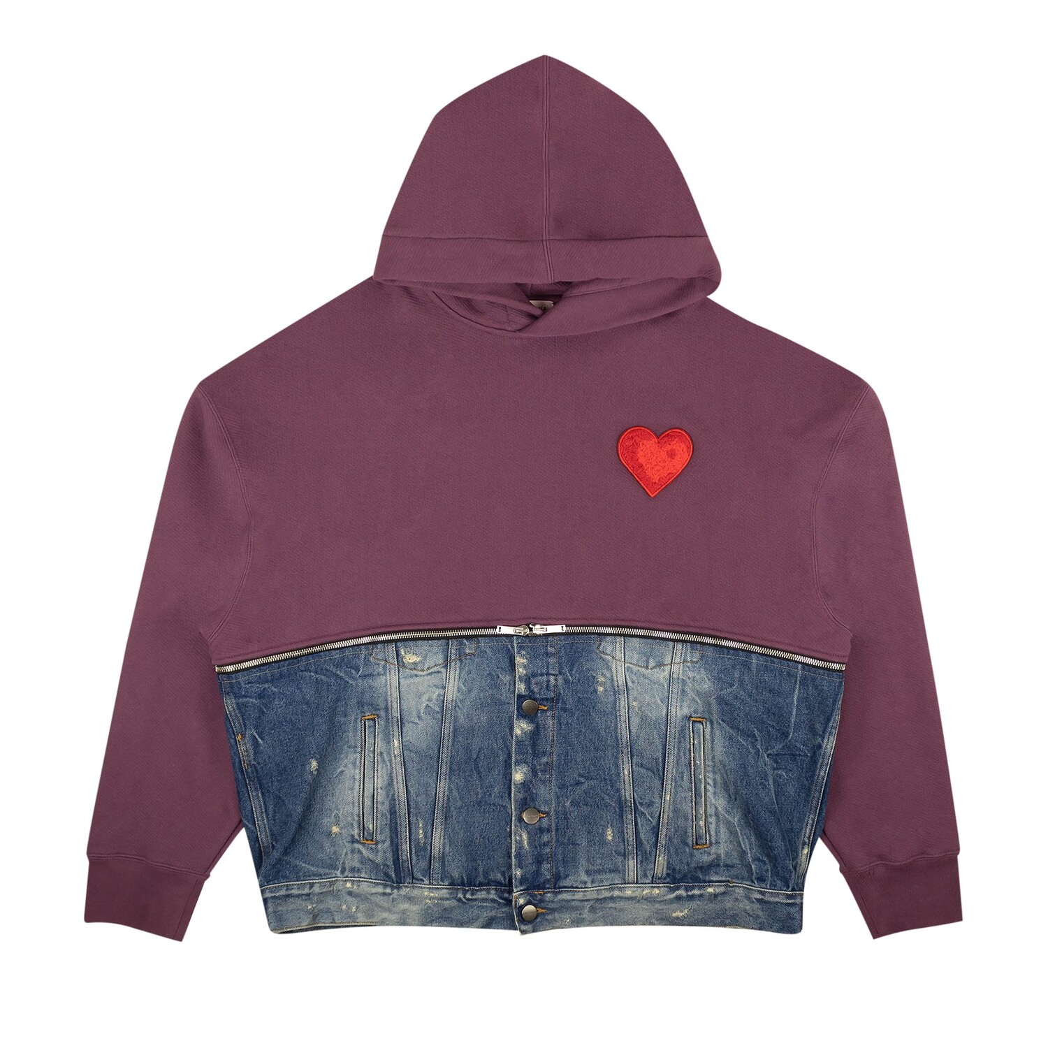 

Толстовка Palm Angels Denim с горизонтальной молнией, цвет Фиолетовый
