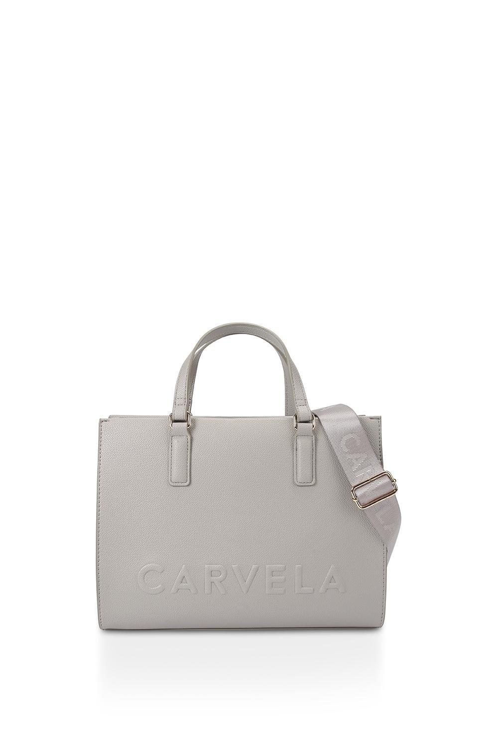 Большая сумка-тоут Frame Midi Carvela, серый большая сумка тоут frame midi carvela черный