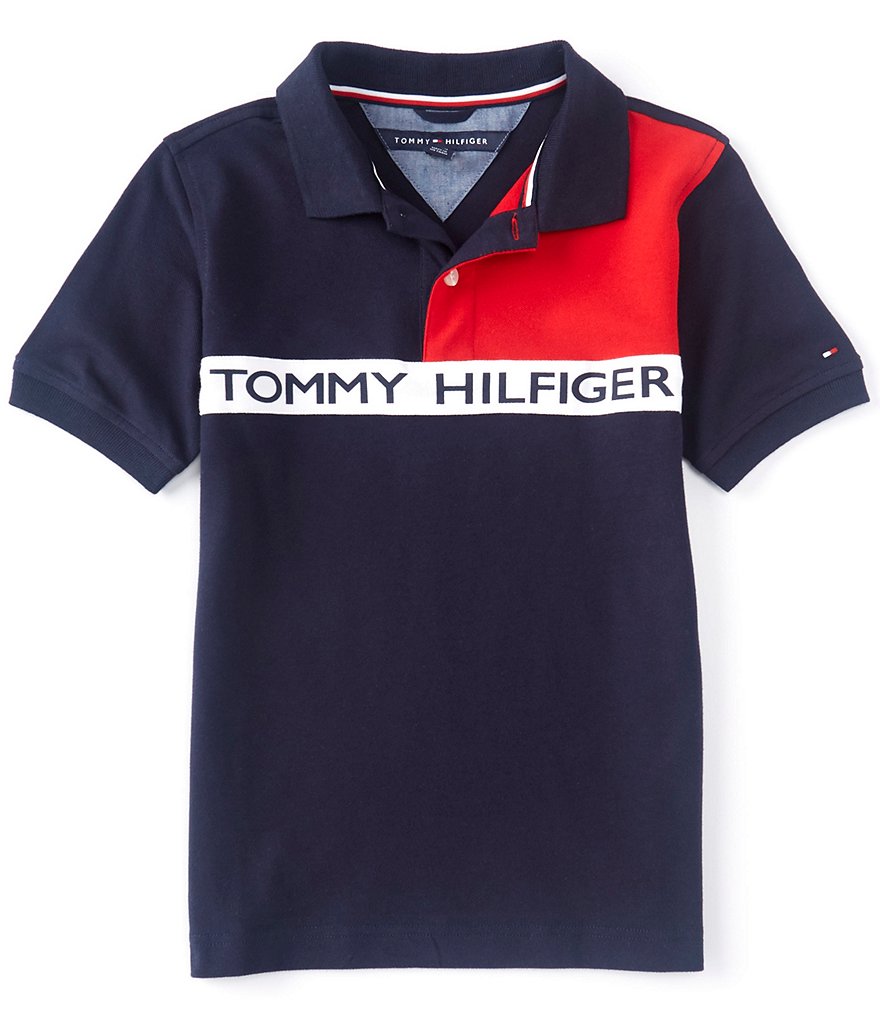 Рубашка-поло с короткими рукавами Tommy Hilfiger Big Boys 8-20 Nasir, синий
