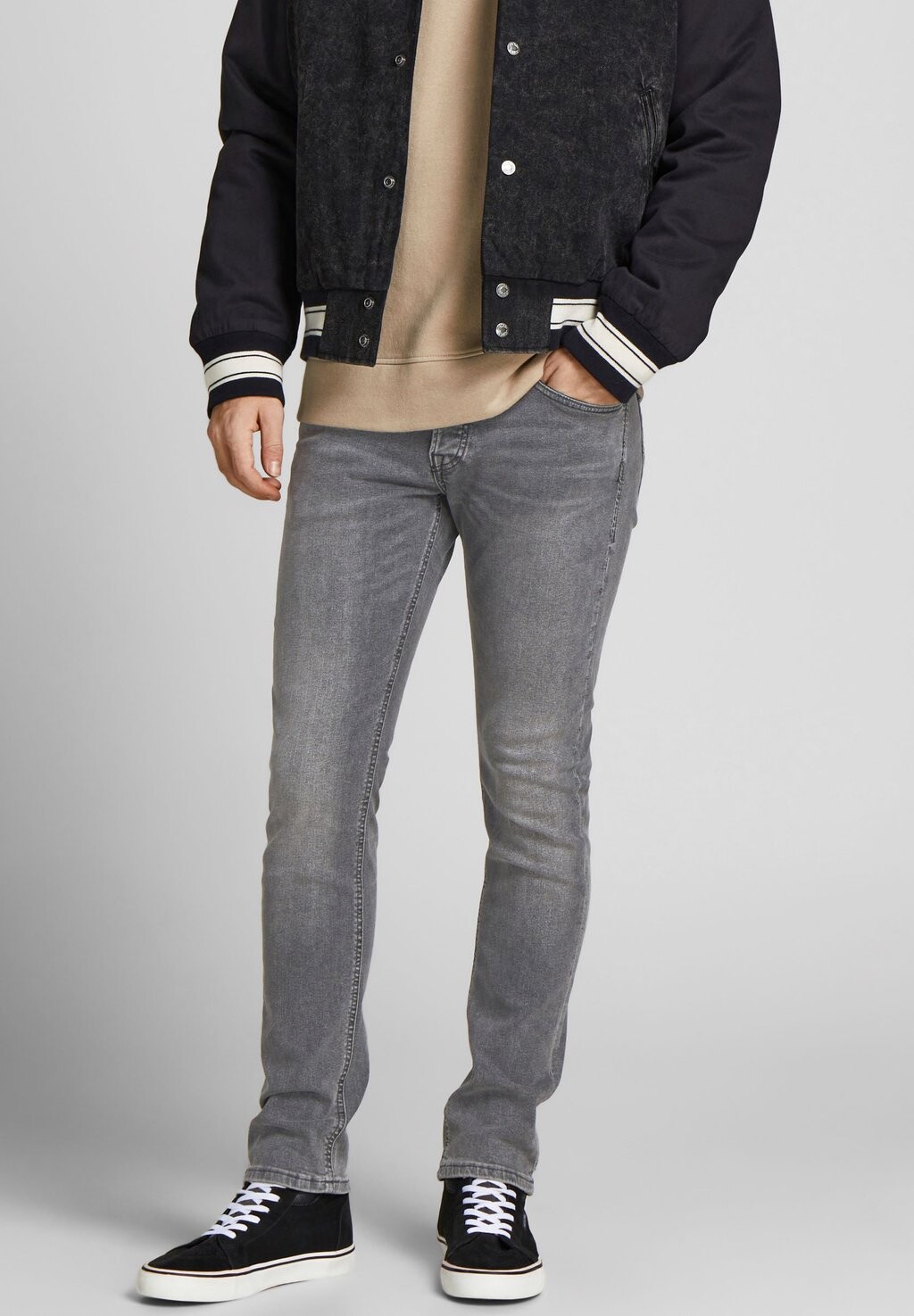

Джинсы приталенного кроя JJIGLENN JJORIGINALNA Jack & Jones, серый деним
