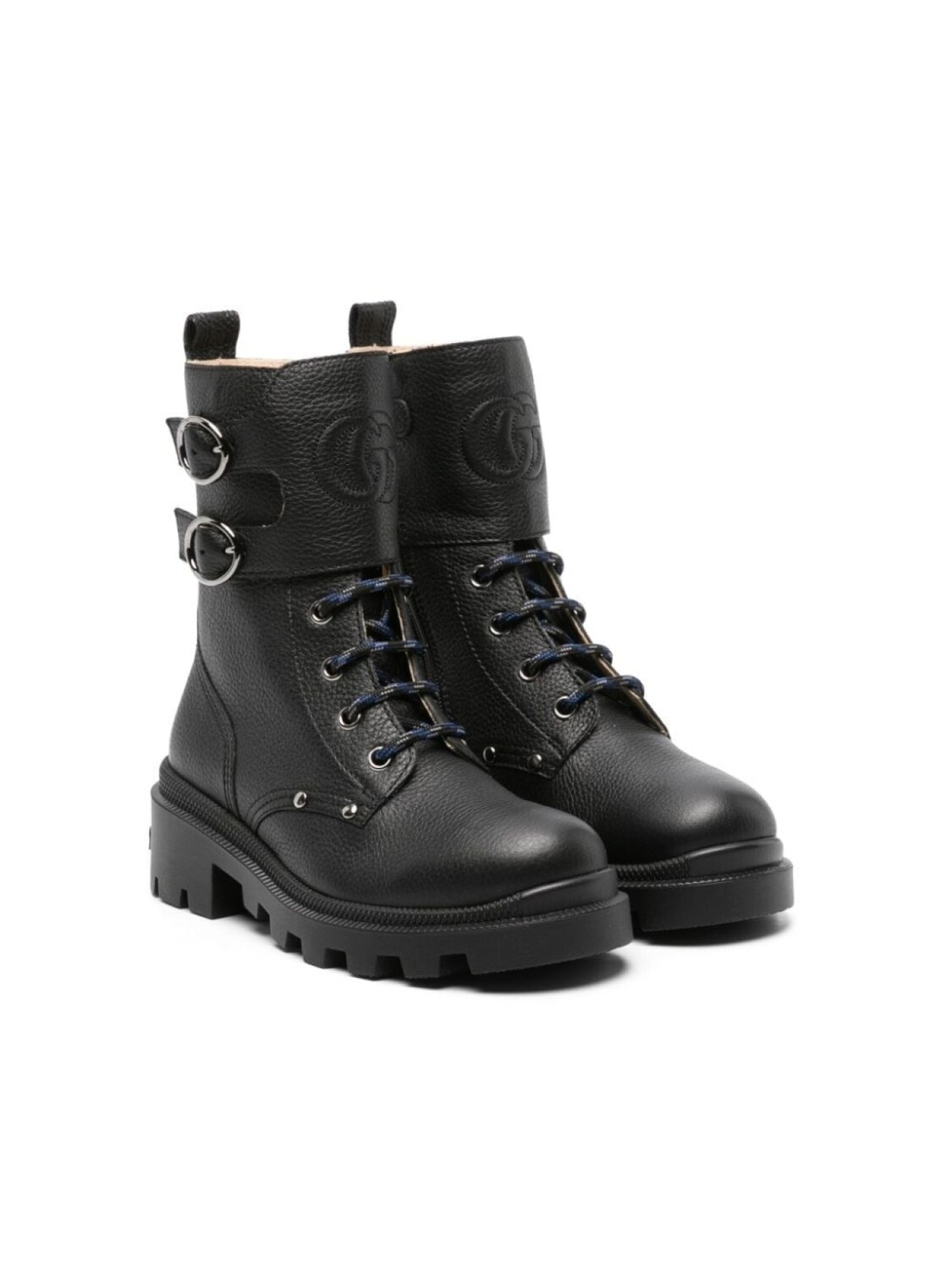 

Gucci Kids ботинки с тиснением Double G, черный