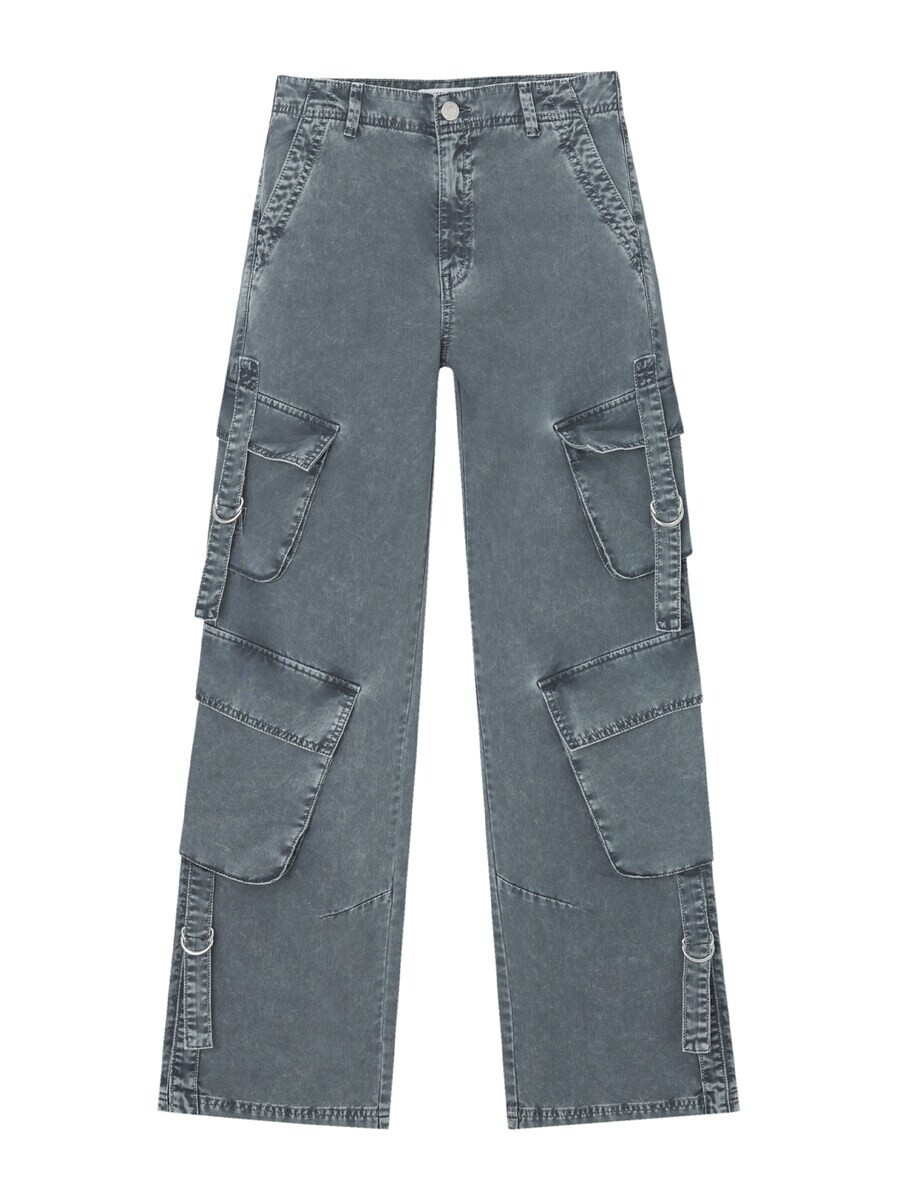 

Широкие джинсы Pull&Bear, серый деним