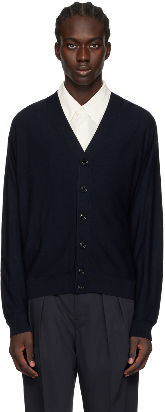 

Темно-синий перекрученный кардиган Lemaire, цвет Dark navy