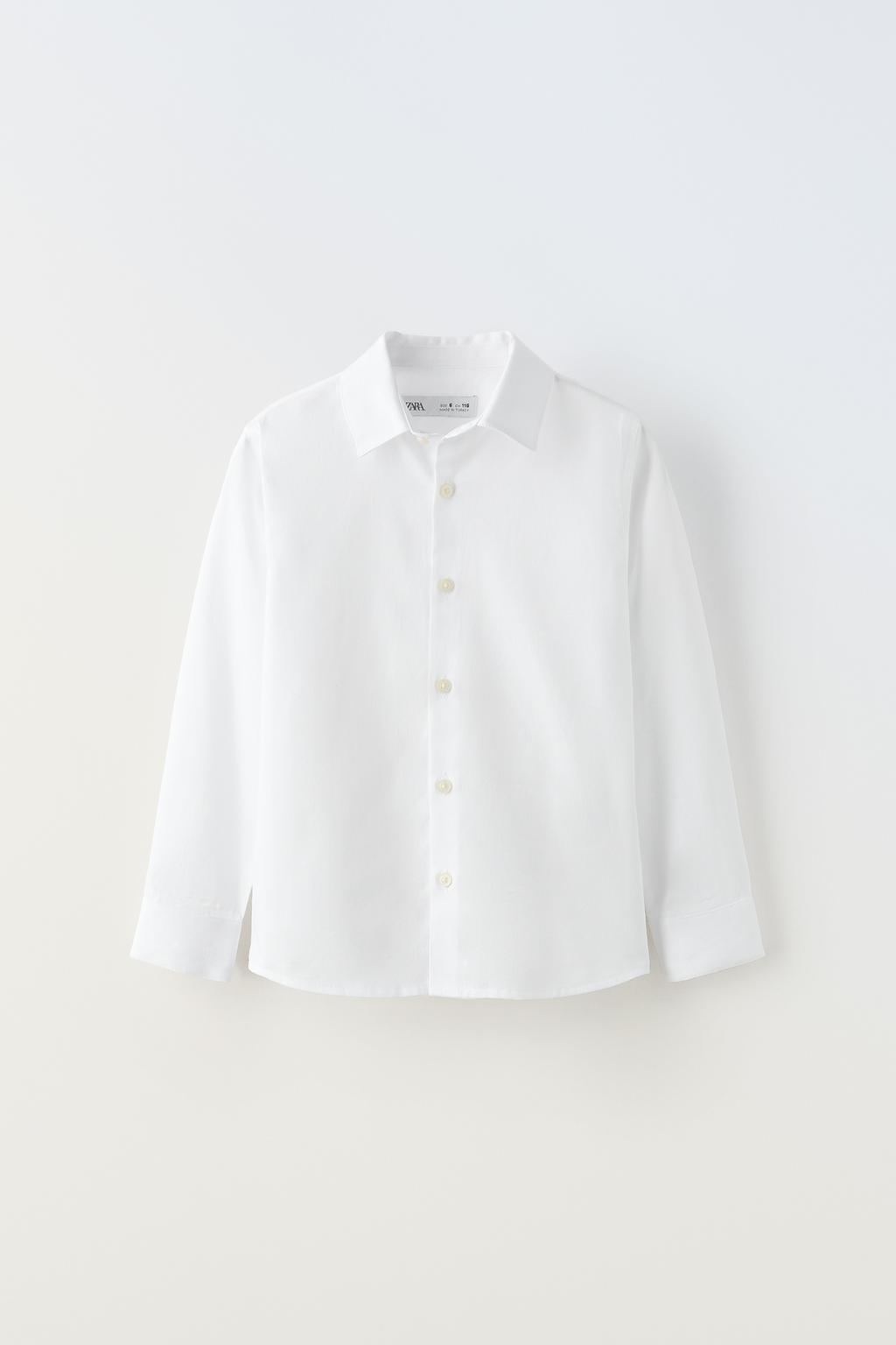 Текстурированная рубашка ZARA, белый текстурированная рубашка zara черно белый