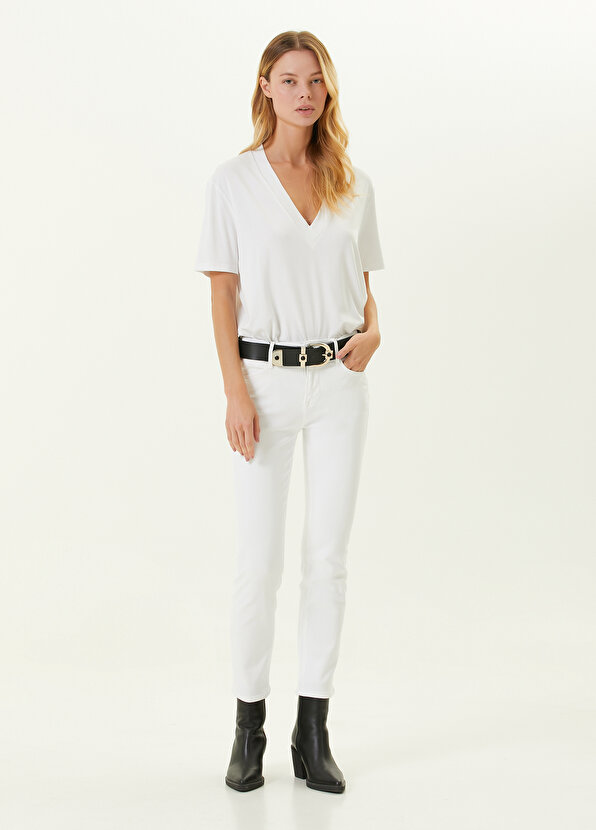 цена Белые джинсовые брюки скинни Frame Denim