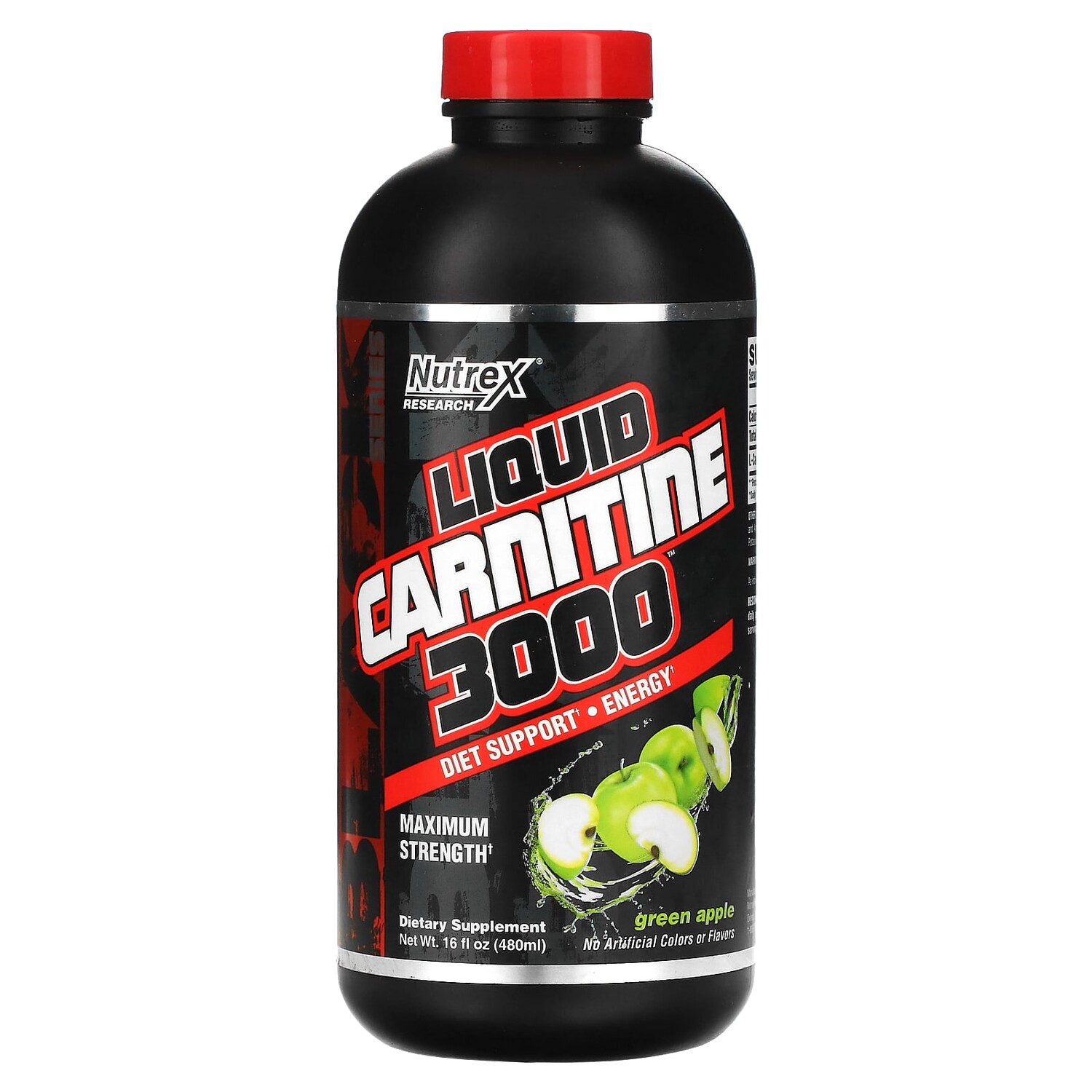 

Black Series, Liquid Carnitine 3000, зеленое яблоко, 480 мл (16 жидких унций), Nutrex Research