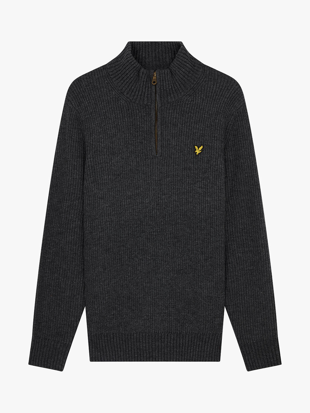 

Джемпер с воротником на молнии 1/4 Lyle & Scott, темно-серый меланж