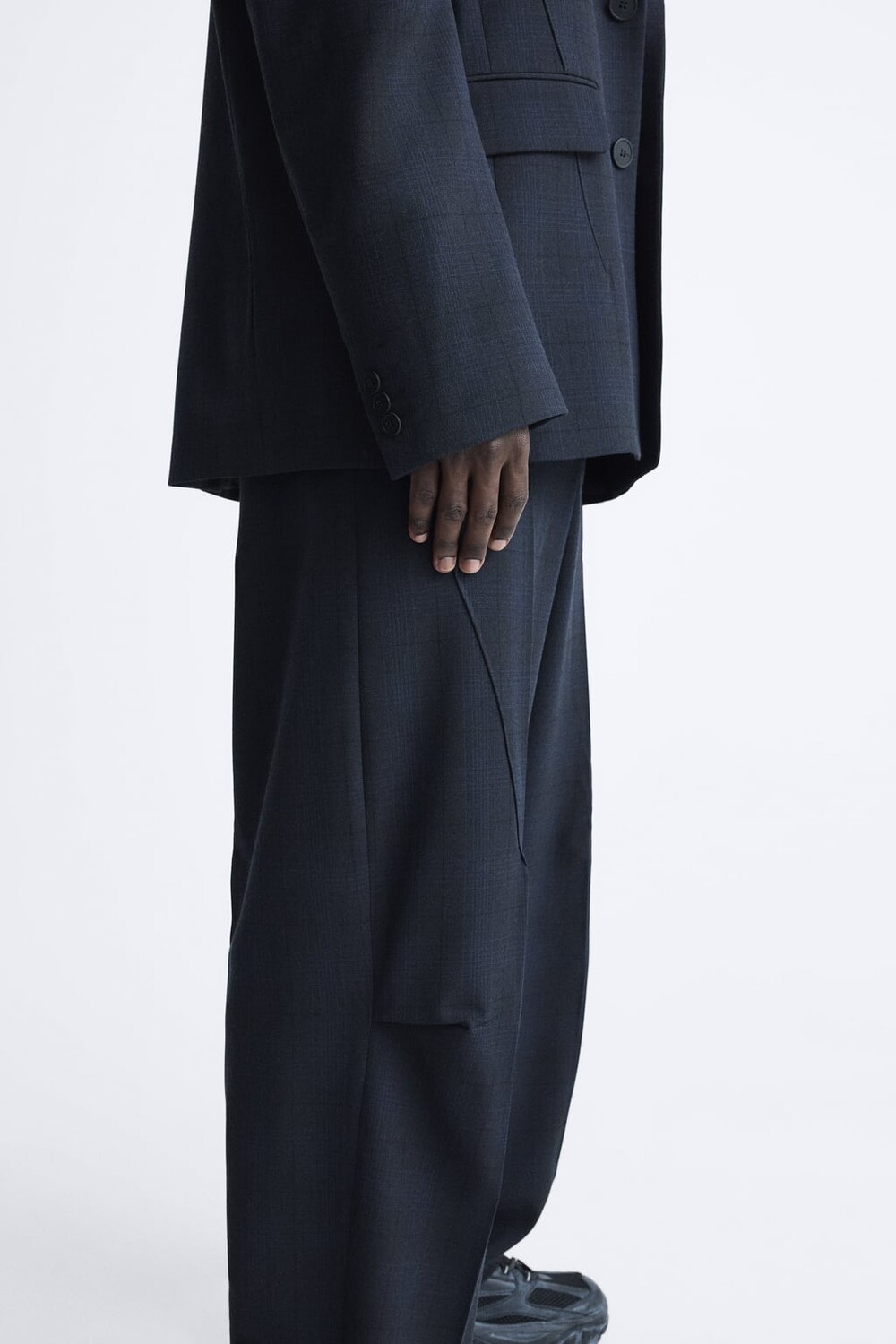 

Брюки оверсайз в клетку ZARA, синий