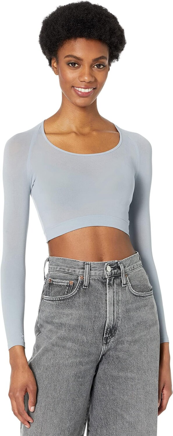 

Женские многослойные колготки SPANX с длинным рукавом, непрозрачные, цвет Fog Grey